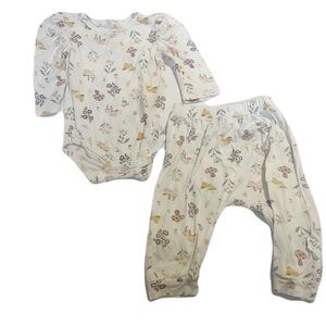 Milkberry bamboo mushroom print bodysuit and pants set